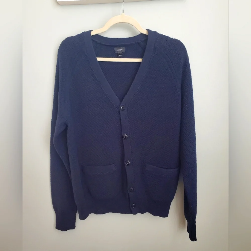 J.Crew Men's Navy Blue Open Cardigan Size Medium